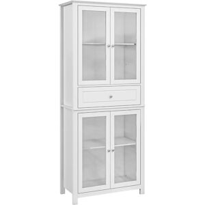 Vitrine blanche Homcom pour cuisine - 74x35.5x181.5 cm - Publicité Vitrine blanche Homcom pour cuisine - 74x35.5x181.5 cm - Publicité