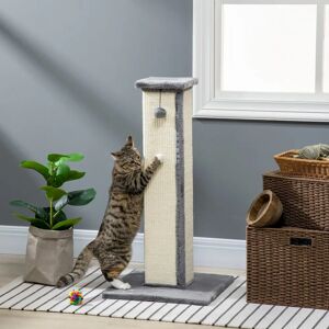 PawHut Kat Krabpaal - 81cm, Sisal & Bal, Grijs PawHut Kat Krabpaal - 81cm, Sisal & Bal, Grijs