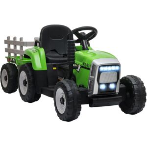 Tractor eléctrico HOMCOM con remolque desmontable para niños 3-6 años - Seguridad y Música Tractor eléctrico HOMCOM con remolque desmontable para niños 3-6 años - Seguridad y Música