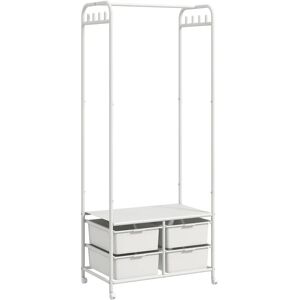 Perchero con zapatero Homcom - Blanco - 63x37x153 cm Perchero con zapatero Homcom - Blanco - 63x37x153 cm