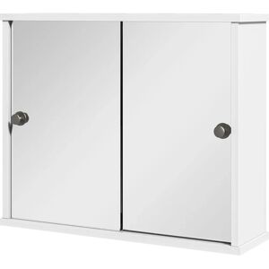 Armario de Baño de Pared Kleankin con Espejo y Estante Ajustable - Blanco Armario de Baño de Pared Kleankin con Espejo y Estante Ajustable - Blanco