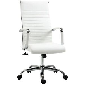 Silla de Oficina Vinsetto Altura Ajustable 360° Giratoria Cuero Sintético Blanco - Silla de Oficina Silla de Oficina Vinsetto Altura Ajustable 360° Giratoria Cuero Sintético Blanco - Silla de Oficina