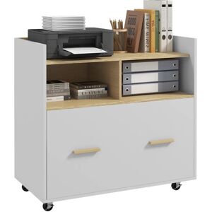 Armario Archivador Vinsetto - Blanco y Madera, 76x40x75.5cm Armario Archivador Vinsetto - Blanco y Madera, 76x40x75.5cm