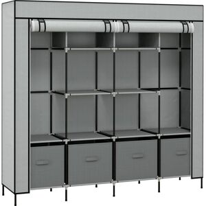 Homcom Draagbare Stoffkast met 10 Planken & 2 Hangrails - Kledingopslag Homcom Draagbare Stoffkast met 10 Planken & 2 Hangrails - Kledingopslag