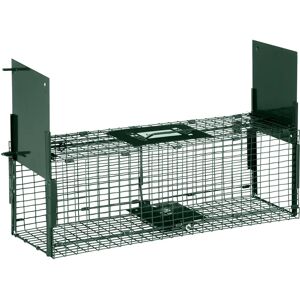 Trampa para animales Outsunny - 60x18x20cm, Verde, 2 Puertas Trampa para animales Outsunny - 60x18x20cm, Verde, 2 Puertas