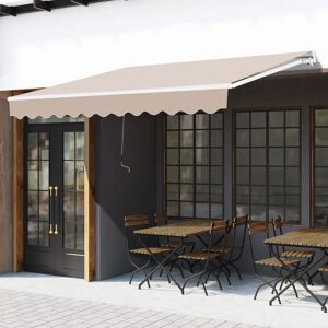 Outsunny - Toldo Manual Retráctil 295x200 cm - Beige - Toldo Outsunny - Toldo Manual Retráctil 295x200 cm - Beige - Toldo