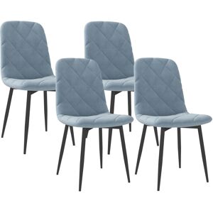Conjunto de 4 Sillas de Terciopelo Homcom - Modernas, Azules, 45x54x87cm Conjunto de 4 Sillas de Terciopelo Homcom - Modernas, Azules, 45x54x87cm