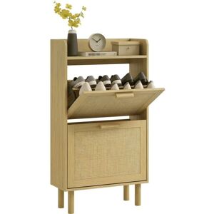 Zapatero de Madera HOMCOM - Estilo Bohemio para Entrada Zapatero de Madera HOMCOM - Estilo Bohemio para Entrada