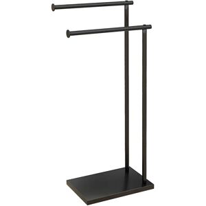 Homcom Toallero de pie negro de 2 barras en forma de L Homcom Toallero de pie negro de 2 barras en forma de L