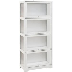 Vitrina acrílica blanca HOMCOM - 4 compartimentos - 59x30x139 cm Vitrina acrílica blanca HOMCOM - 4 compartimentos - 59x30x139 cm