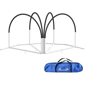 PawHut Hond Agility Set - 4-delig, Transporttas, Zwart & Wit PawHut Hond Agility Set - 4-delig, Transporttas, Zwart & Wit