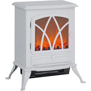 HOMCOM Chimenea eléctrica 1000W/2000W - Brillo ajustable - Blanco HOMCOM Chimenea eléctrica 1000W/2000W - Brillo ajustable - Blanco