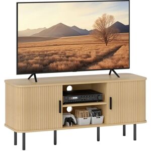 Mueble de TV HOMCOM Estilo Moderno de mediados de siglo con Armarios y Estantes Mueble de TV HOMCOM Estilo Moderno de mediados de siglo con Armarios y Estantes