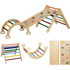 Triángulo de escalada de madera multicolor AIYAPLAY 5 en 1 para niños 18-48 meses Triángulo de escalada de madera multicolor AIYAPLAY 5 en 1 para niños 18-48 meses