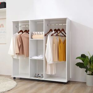 Armario con Ruedas HOMCOM - Organizador de Estantes Abiertos - 120x40x128cm Armario con Ruedas HOMCOM - Organizador de Estantes Abiertos - 120x40x128cm