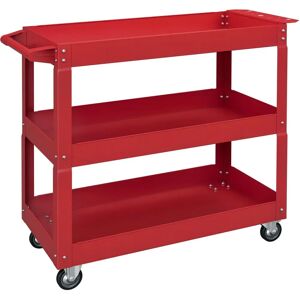 Carro de herramientas de acero DURHAND con 3 estantes - Rojo Carro de herramientas de acero DURHAND con 3 estantes - Rojo