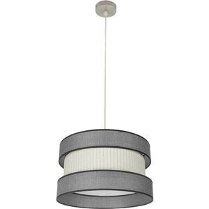 Fabrilamp Lampada Suspesa Nickel/Beige/Grey - E27, 40cm, Regolabile Fabrilamp Lampada Suspesa Nickel/Beige/Grey - E27, 40cm, Regolabile
