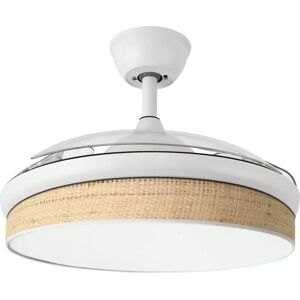 Ventilateur de plafond Moderne Fabrilamp 72W Blanc/Light Reed 108cm Télécommande Ventilateur de plafond Moderne Fabrilamp 72W Blanc/Light Reed 108cm Télécommande