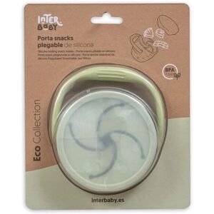 INTERBABY Recipiente dobrável de silicone para crianças - Verde - Recipiente para snacks de crianças INTERBABY Recipiente dobrável de silicone para crianças - Verde - Recipiente para snacks de crianças