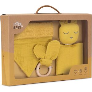 Interbaby Mustard Muslin Gift Set with Doudou Bib & Teething Toy - Gift Set Interbaby Mustard Muslin Gift Set with Doudou Bib & Teething Toy - Gift Set