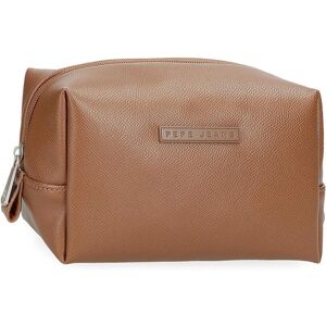 Pepe Jeans Elia Brown Synthetic Leather Toiletry Bag - Toiletry Bag Pepe Jeans Elia Brown Synthetic Leather Toiletry Bag - Toiletry Bag