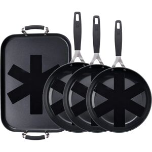 Masterpro Smart Kochgeschirr-Set - 3 Pfannen, Grill, Schützer Masterpro Smart Kochgeschirr-Set - 3 Pfannen, Grill, Schützer