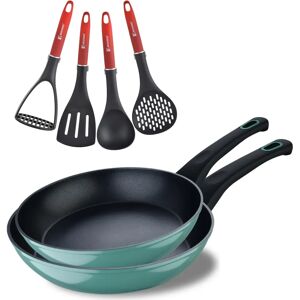 Bergner 6-teiliges Kochgeschirr-Set - Rot, Schwarz - Emailliertes Stahl Bergner 6-teiliges Kochgeschirr-Set - Rot, Schwarz - Emailliertes Stahl
