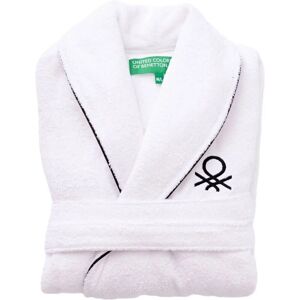 Benetton M/L Accappatoio in cotone bianco logo ricamato Benetton M/L Accappatoio in cotone bianco logo ricamato