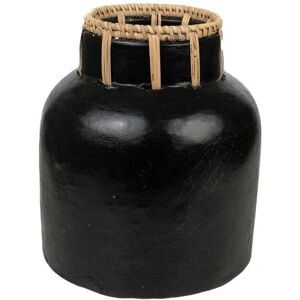 Romimex Vase - Cylindrical Ceramic Rattan - 8x20x18 cm Romimex Vase - Cylindrical Ceramic Rattan - 8x20x18 cm