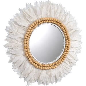 Espejo de pared Romimex Blanco Plumas - Espejo de pared Espejo de pared Romimex Blanco Plumas - Espejo de pared
