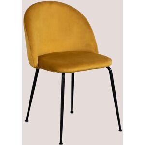 Sklum Sedia da Pranzo - Veluto Kana Design Nero Senape Sklum Sedia da Pranzo - Veluto Kana Design Nero Senape