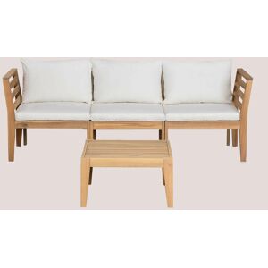 Set da Giardino Sklum - 3 Pezzi con Braccioli e Tavolino - Bianco Set da Giardino Sklum - 3 Pezzi con Braccioli e Tavolino - Bianco