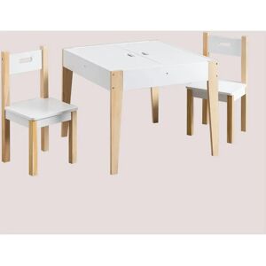 Set Tavolo Lavagna Bianco con Sedie e Spazio di Stoccaggio Set Tavolo Lavagna Bianco con Sedie e Spazio di Stoccaggio