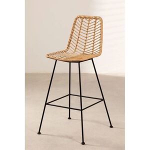 Sklum - Pack 2 Hohe Gartensitzhocker aus Synthetischem Rattan Gouda Natur - 75cm Sklum - Pack 2 Hohe Gartensitzhocker aus Synthetischem Rattan Gouda Natur - 75cm