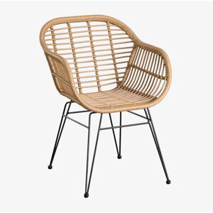 Sklum - Set di 4 sedie da pranzo in rattan sintetico nero - Sedie da pranzo Sklum - Set di 4 sedie da pranzo in rattan sintetico nero - Sedie da pranzo