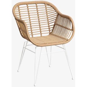 SKLUM Pack di 4 Sedie da Pranzo in Rattan Sintetico Bianco SKLUM Pack di 4 Sedie da Pranzo in Rattan Sintetico Bianco