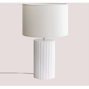 Lampada da Tavolo Otavian Bianca - Stile Nordico, Base in Resina, E-27 Lampada da Tavolo Otavian Bianca - Stile Nordico, Base in Resina, E-27
