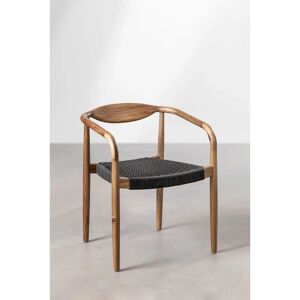 Sklum - Set di 4 Sedie da Giardino in Acacia e Poliestere - Impilabili, Grigio Sklum - Set di 4 Sedie da Giardino in Acacia e Poliestere - Impilabili, Grigio