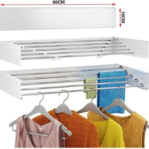 Ninguno - 80cm - Montado en la pared - Tendedero retráctil Ninguno - 80cm - Montado en la pared - Tendedero retráctil