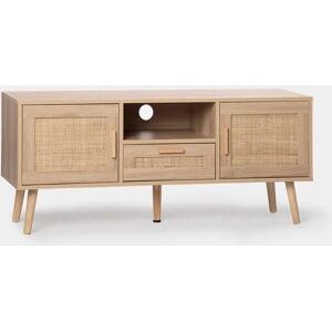Meuble TV en Rotin Naturel Klast Home - 120x49 cm - Style Contemporain - Publicité Meuble TV en Rotin Naturel Klast Home - 120x49 cm - Style Contemporain - Publicité