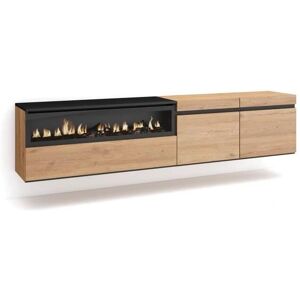 Skraut Home - Mueble TV con Chimenea - 200x45x35cm Skraut Home - Mueble TV con Chimenea - 200x45x35cm