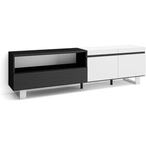 Skraut Home TV Möbel - Modernes Industrie Design - Weiß und Schwarz - Für TV bis 80" Skraut Home TV Möbel - Modernes Industrie Design - Weiß und Schwarz - Für TV bis 80"