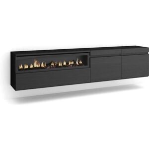 Skraut Home TV-Möbel mit Kamin - Wandmontiert, 200x45x35cm Skraut Home TV-Möbel mit Kamin - Wandmontiert, 200x45x35cm