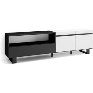 Skraut Home Mobile TV - Stile Industriale, Bianco/Nero - 200x57x35cm Skraut Home Mobile TV - Stile Industriale, Bianco/Nero - 200x57x35cm