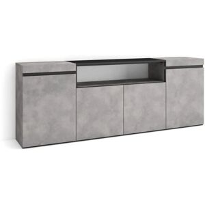 Skraut Home - Armario - Gran capacidad de almacenaje - 200x75x35cm - Estilo Moderno - Cemento Skraut Home - Armario - Gran capacidad de almacenaje - 200x75x35cm - Estilo Moderno - Cemento