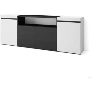 Skraut Home - Sideboard Weiß Schwarz - 102x75x35cm - Stauraum Skraut Home - Sideboard Weiß Schwarz - 102x75x35cm - Stauraum
