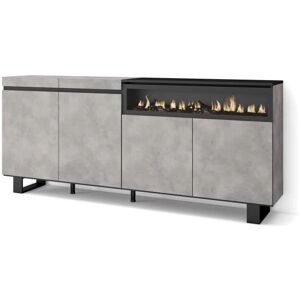 Skraut Home - Credenza Moderna in Stile Industriale con Camino - 200x87x35cm Skraut Home - Credenza Moderna in Stile Industriale con Camino - 200x87x35cm