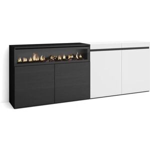 Skraut Home - Moderne Credenza mit LED-Kamin - 200x75x35cm Skraut Home - Moderne Credenza mit LED-Kamin - 200x75x35cm