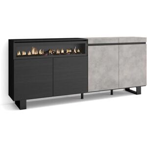 SKRAUT HOME Credenza - Grigio 200x87x35cm SKRAUT HOME Credenza - Grigio 200x87x35cm