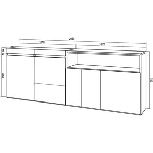 Skraut Home - Credenza Moderna - 4 Ante - Cemento Skraut Home - Credenza Moderna - 4 Ante - Cemento